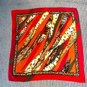 Tiger motive silk scarf